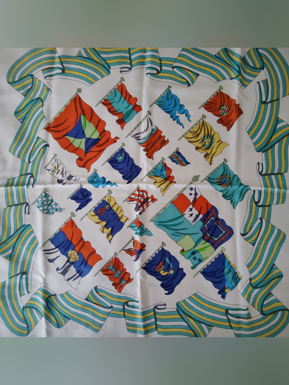 J. McLaughlin Silk Twill  Pavois Scarf, 35" x 35"